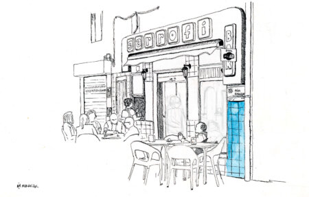 Bar el garrofi oliva inchiostro da disegno originale