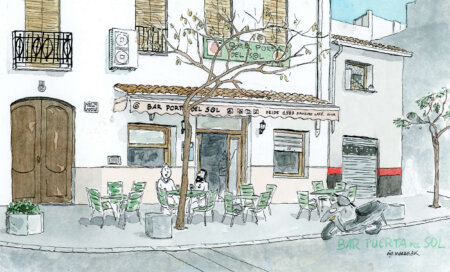 bar puerta del sol dibujo tintin original subasta