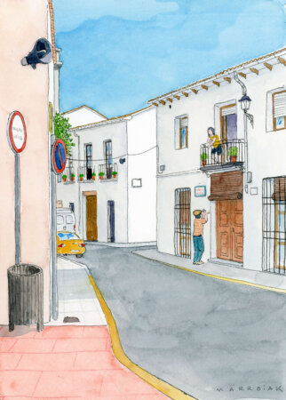 Beniarjo original watercolor drawing