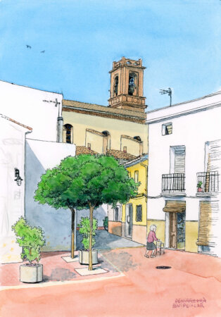 Benipeixcar original gandia watercolor auction