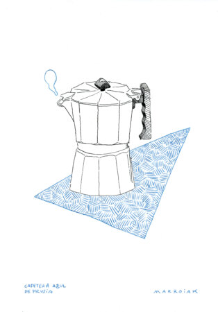 Caffettiera blu di Prussia