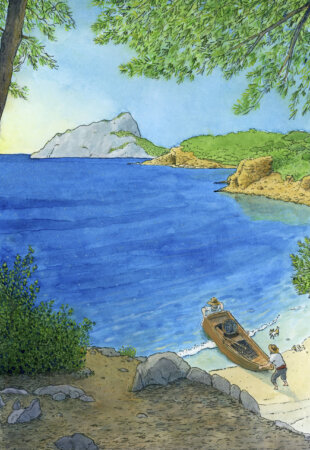 original cala pinets at auction cuado watercolor benissa 1