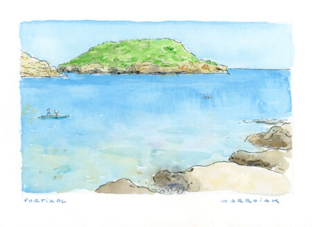 Cala Portixol originele aquarel veiling Javea