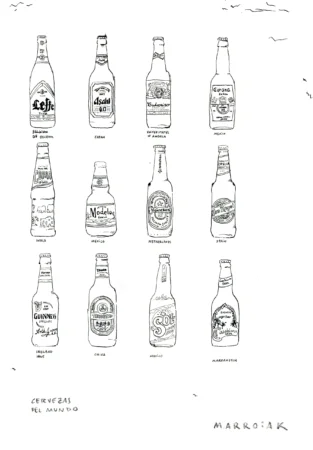 Il disegno originale delle birre del mondo all'asta