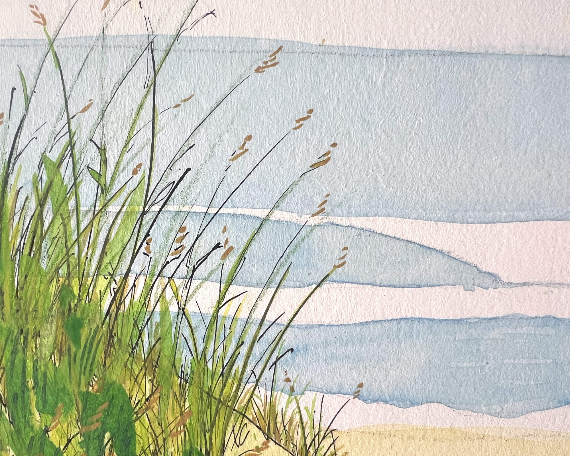 小さな波の絵画の詳細