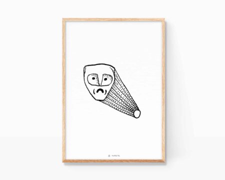 Lámina escultura divertida y primitiva arte urbano minimalista