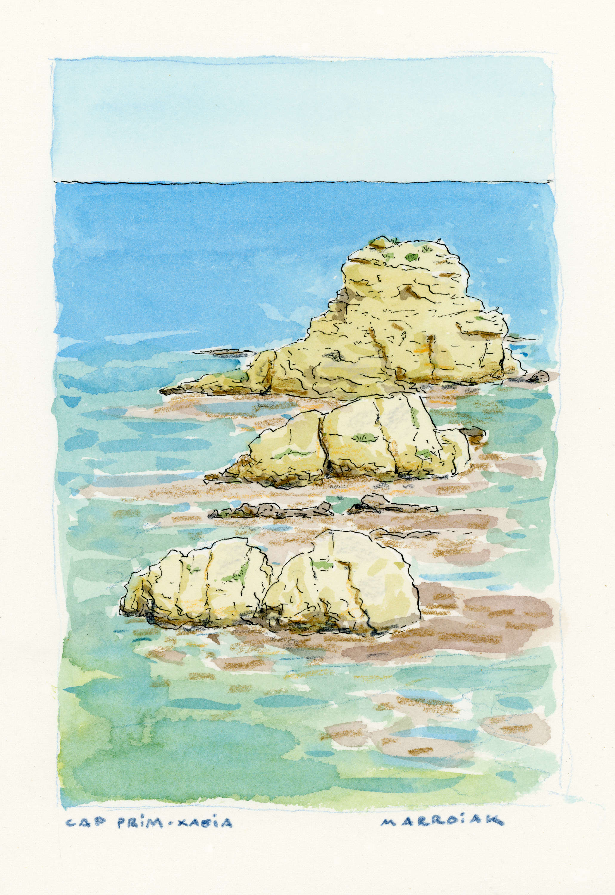 Els pallares cap prim javea aquarel kunst schilderij