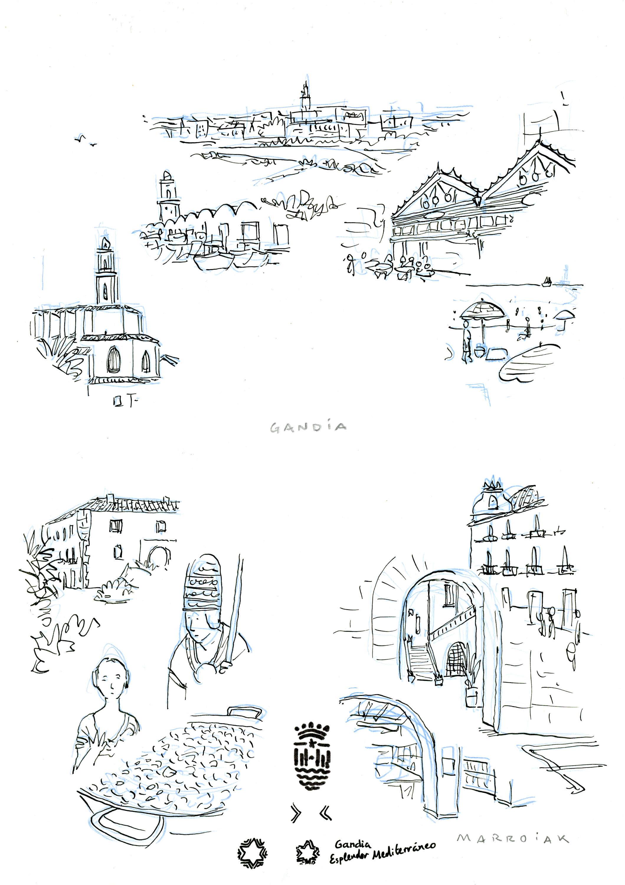 Gandia, diversi schizzi e disegni all'asta