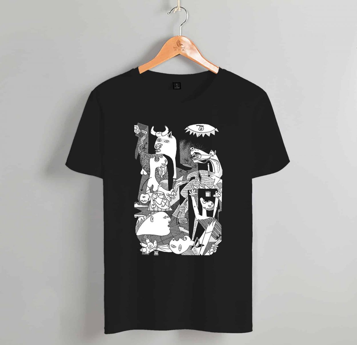 Guernica black tshirt for man made by Marroiak