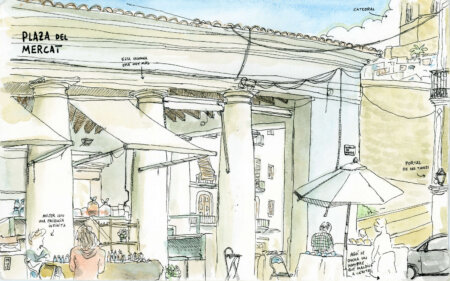 piazza del mercato di Ibiza, asta originale