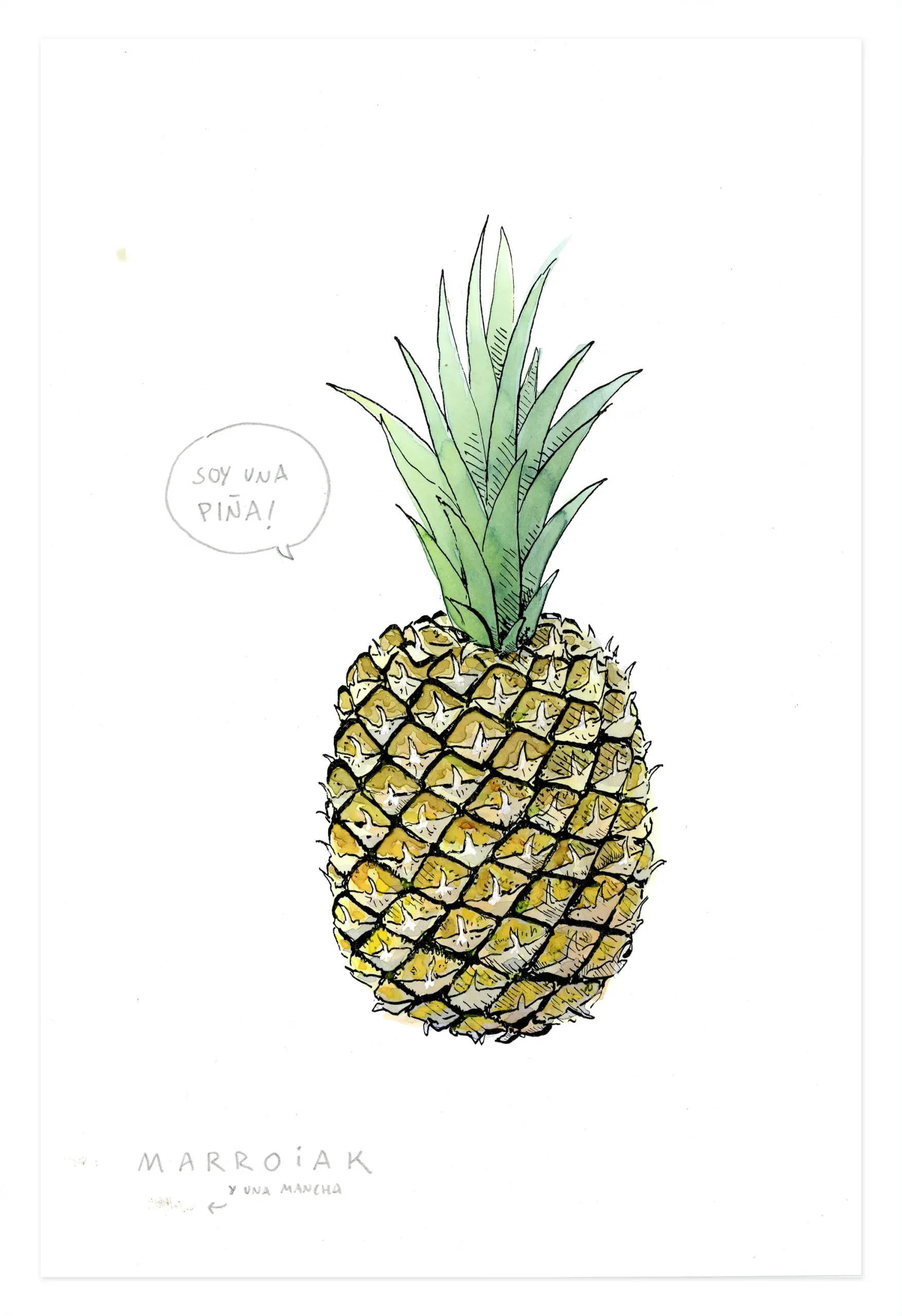 Originele ananasillustratie te koop aangeboden