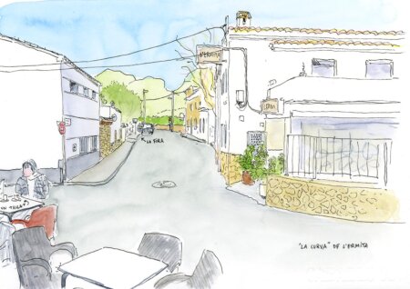 quick life drawing in Marxuquera Urban Sketchers style