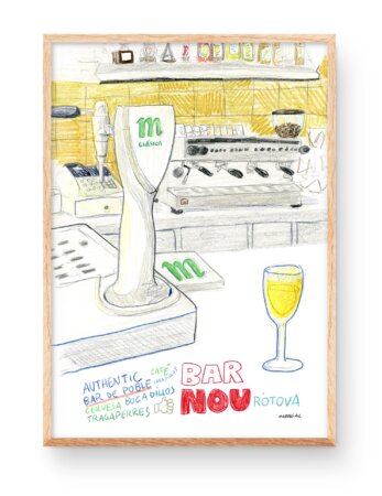 Bar Nou Rotova、ラ・サフォール、バレンシアのイラスト プリント
