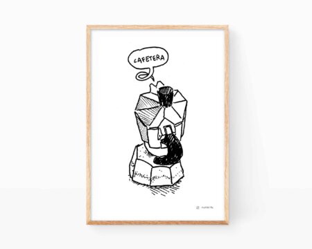 Illustrazione per caffetteria, schizzo in bianco e nero. Disegni per caffetterie.