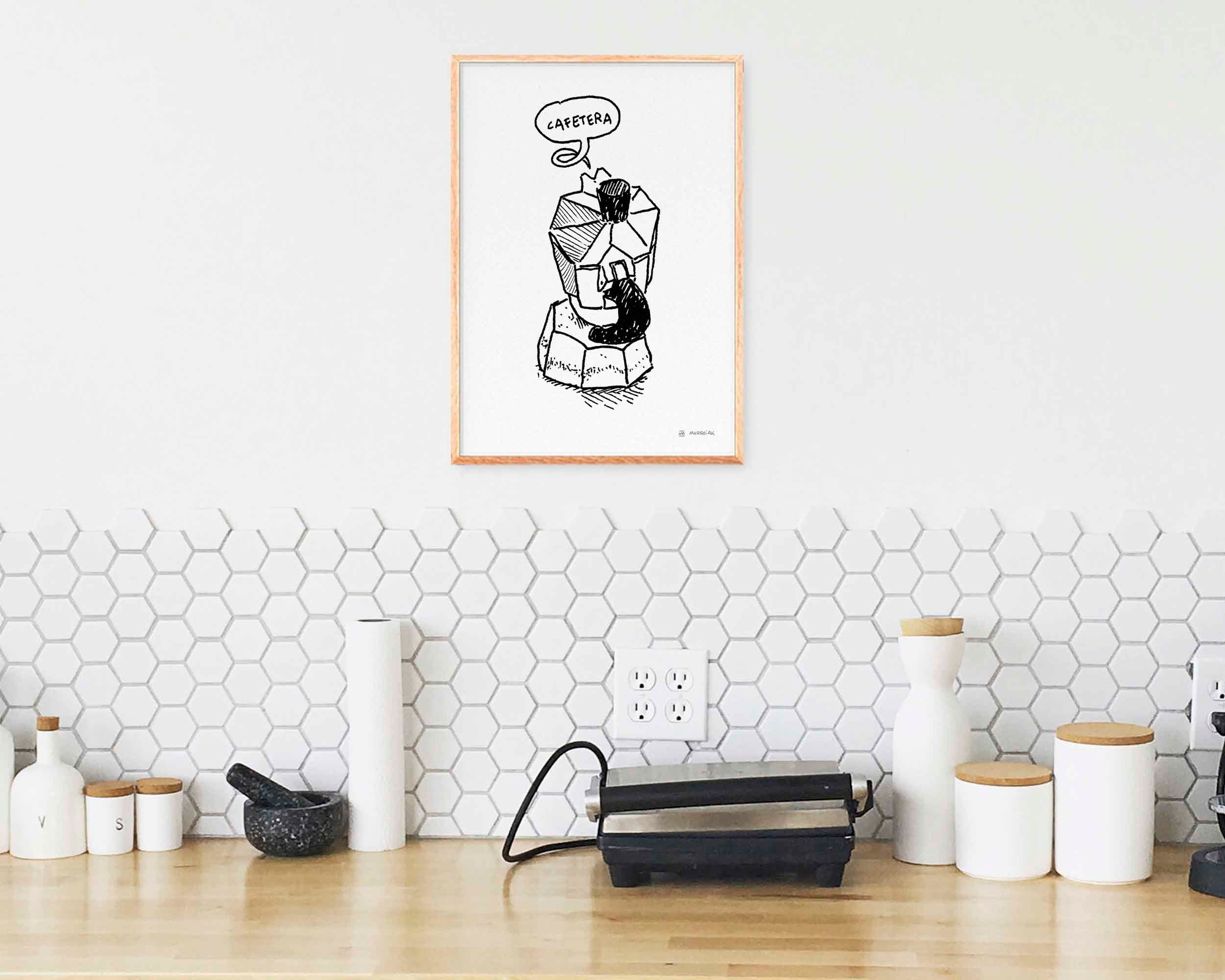 Moderne koffiemachine keukeninrichting