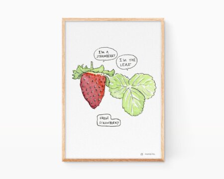 Stampa ad acquerello di fragole