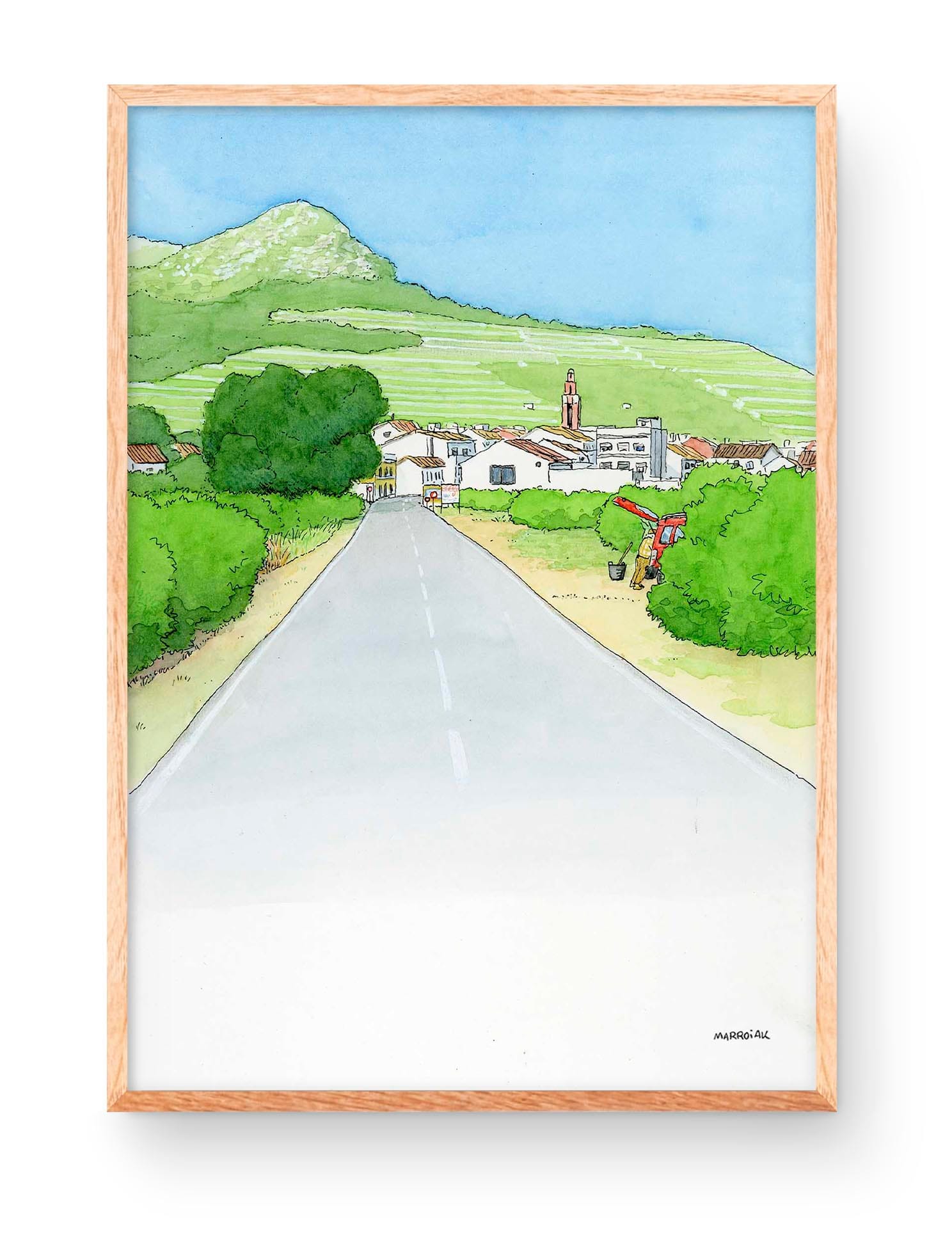 Disegno del villaggio di Llocnou de Sant Jeroni a La Safor, provincia di Valencia