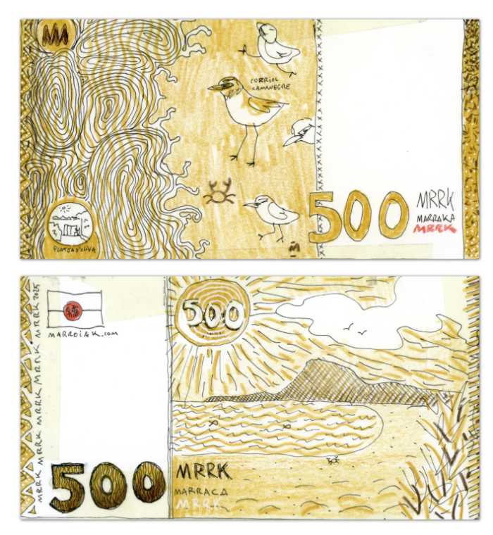 500-MRRK-Banknote des Künstlers marroiak