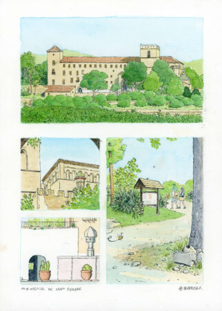 Asta Monestir de sant jeroni alfauir acquerello originale marroiak