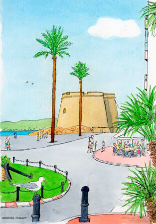 Aste di acquerelli originali di Moraira