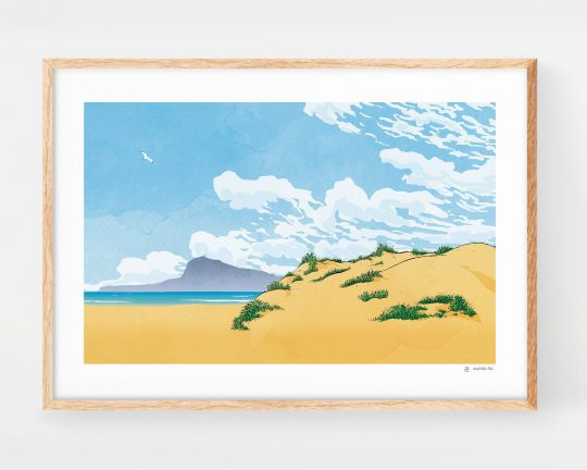 Oliva Beach illustration - Signed giclée print - Contemporary ukiyo-e wall art posters