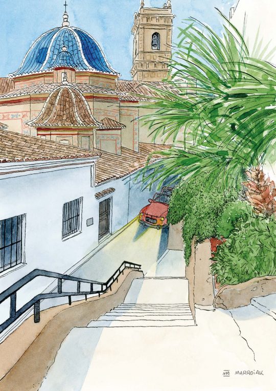 oliva valencia town watercolor