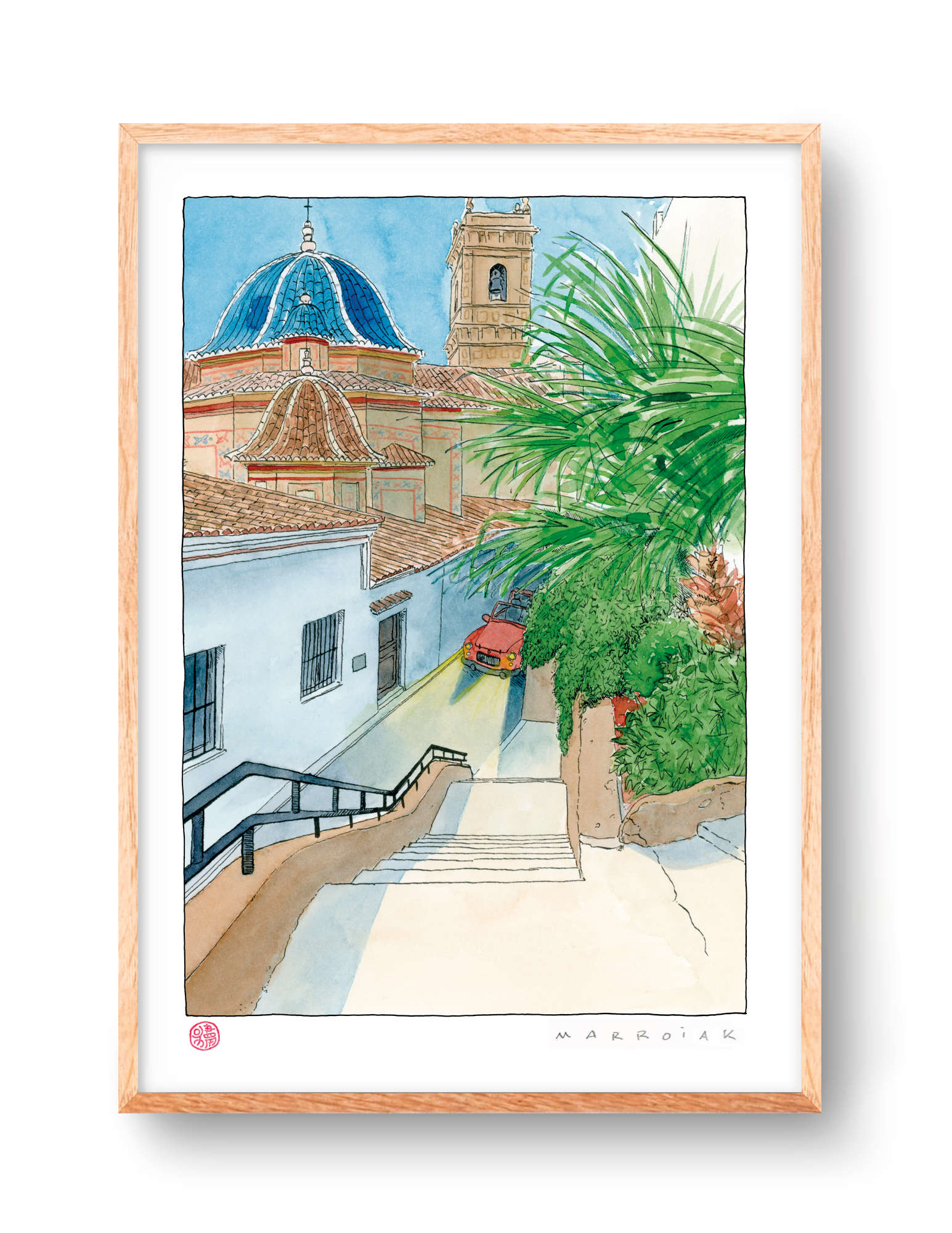 Oliva stampa ad acquerello carrer del fosar