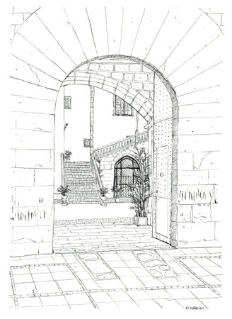 disegno originale del cancello ducale di Gandia