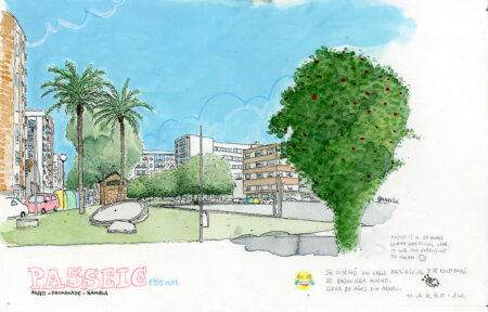 Passeig oliva original watercolor at auction