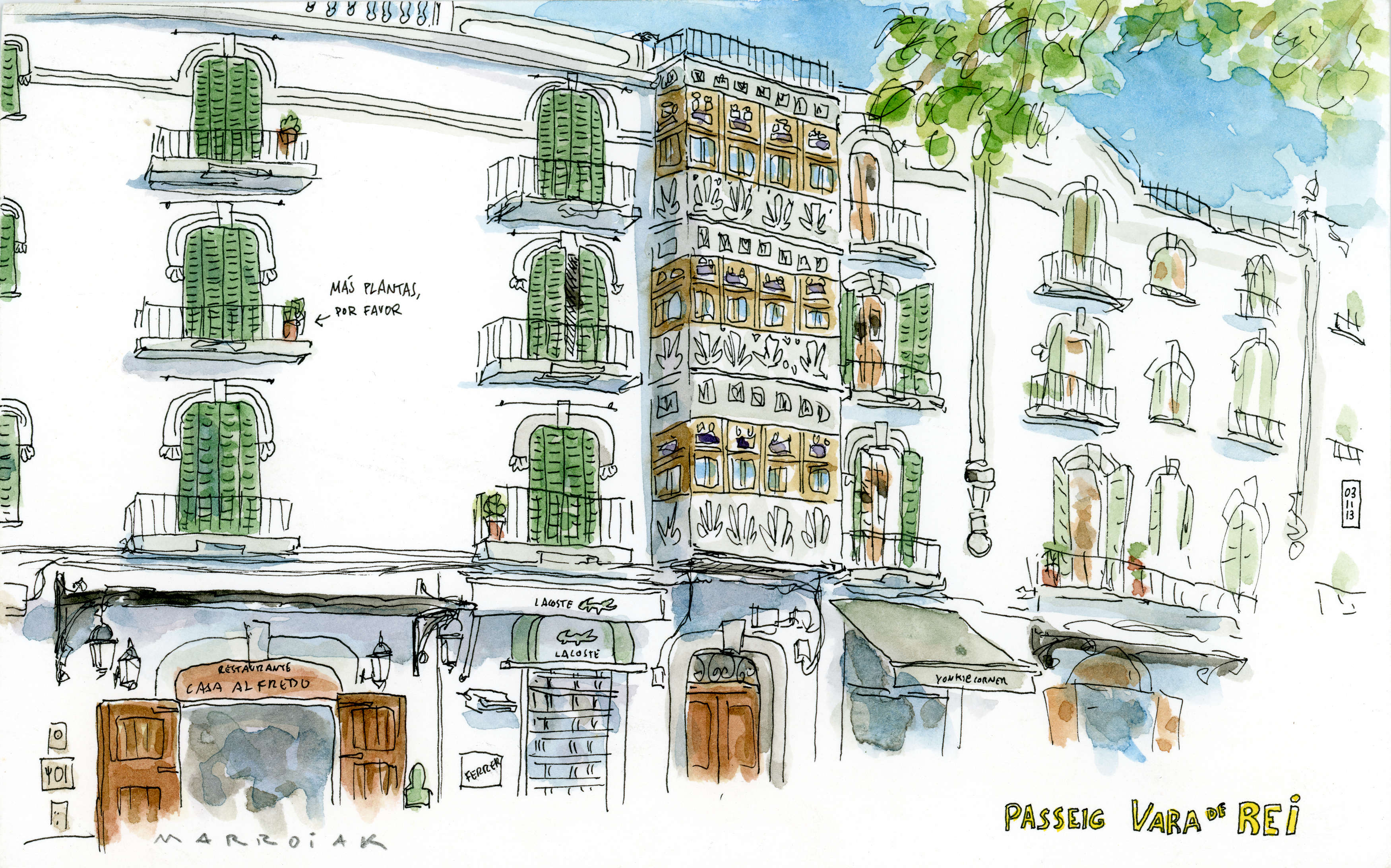 passeig vara de rei ibiza acquerello originale ibiza