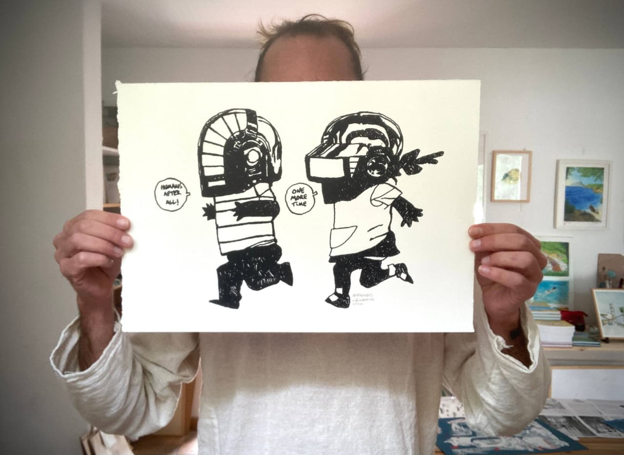 Serigrafia originale di Baby dei Daft Punk all'asta