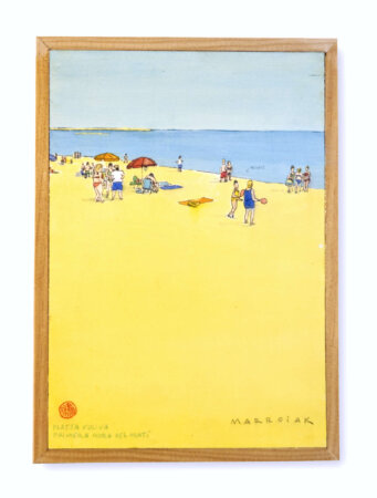 original platja a primera hora watercolor painting at auction