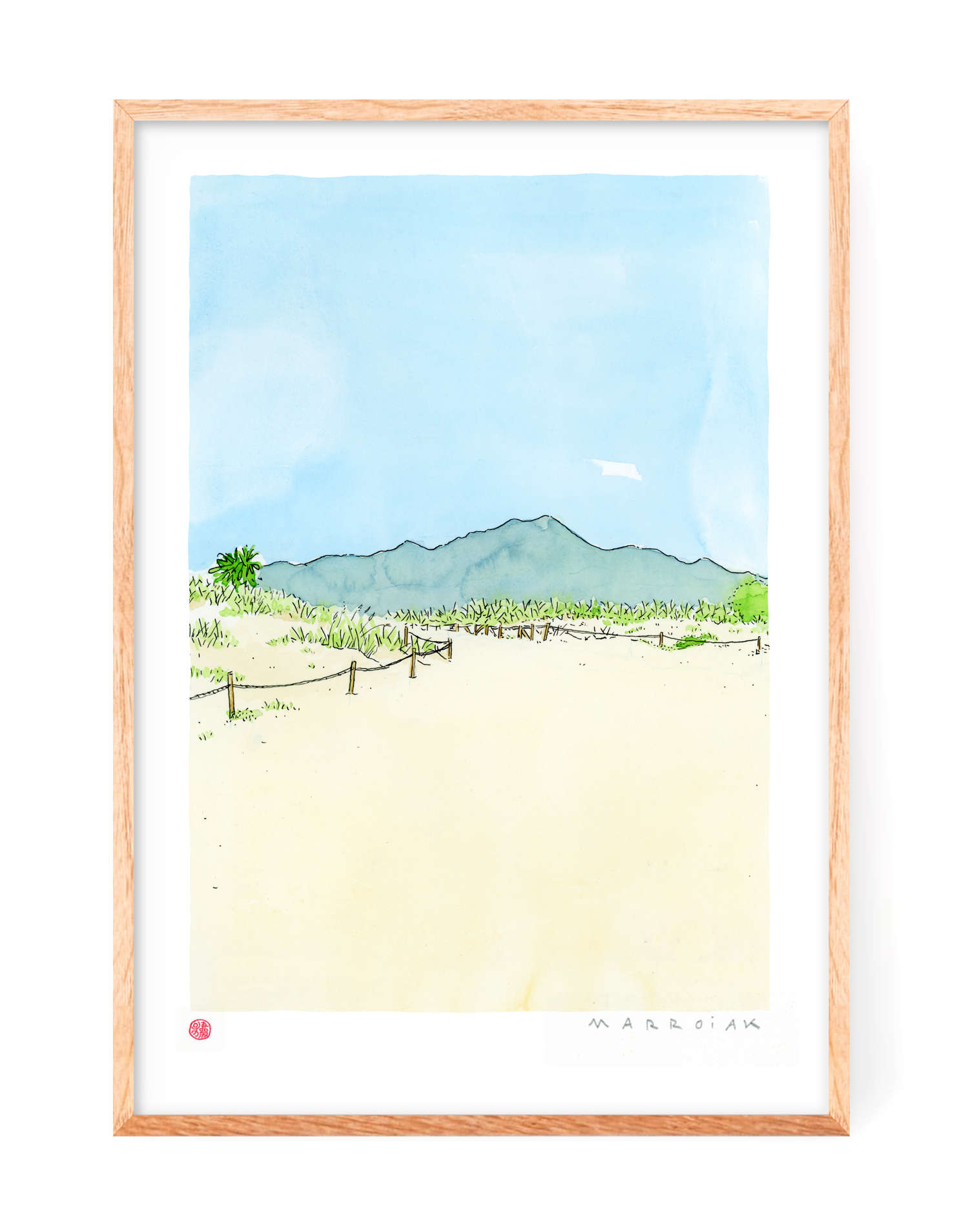 Stampa playa ahuir gandia illustrazione ad acquerello safor illustrato