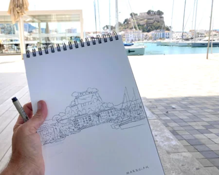 デニア港のオークション出品図面。オリジナル作品。