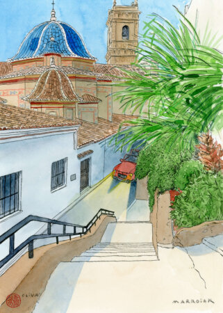 Saint Roch Oliva original watercolor auction
