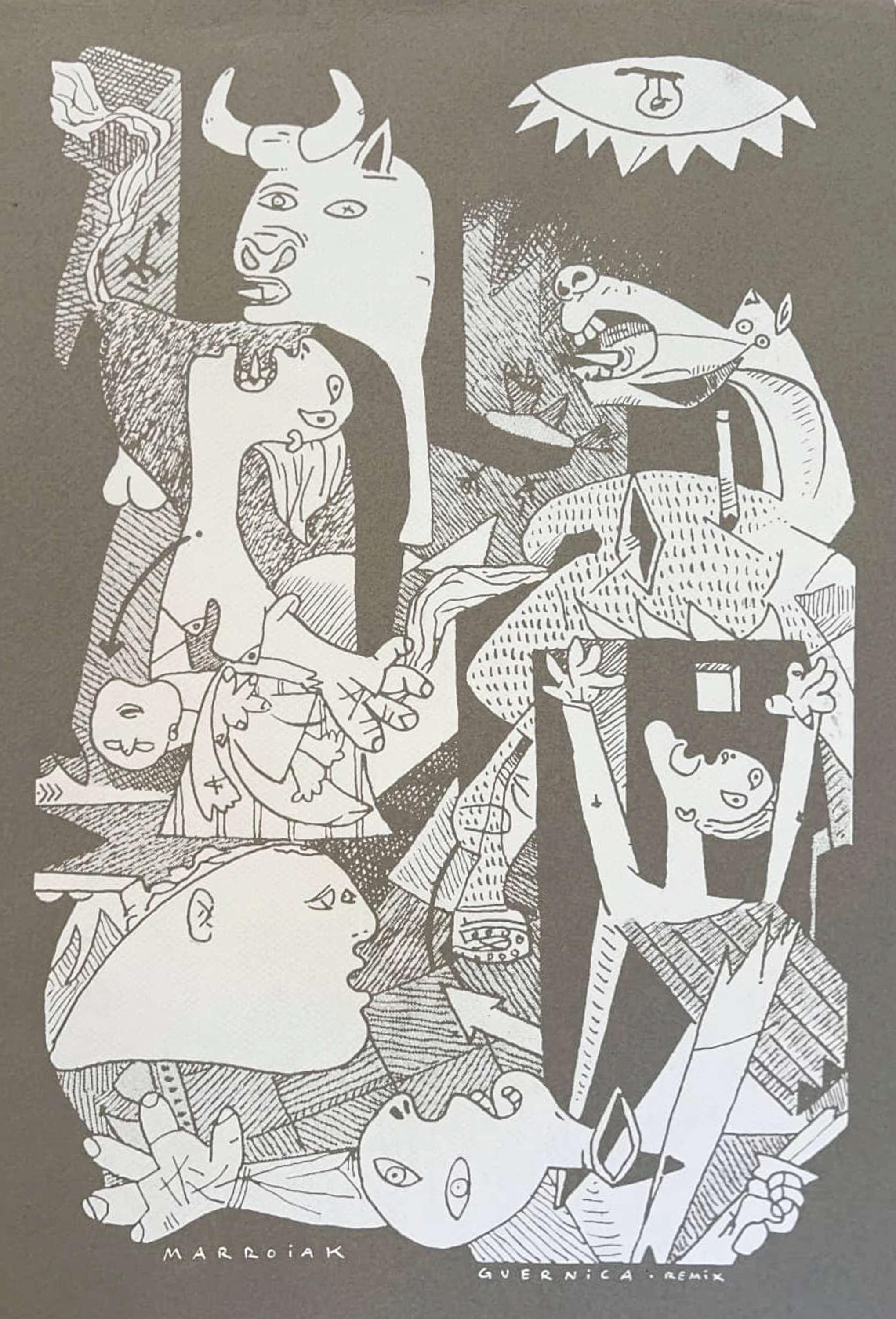 Serigrafia originale grigia Guernica