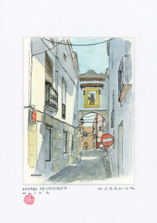 Art auction: Original watercolor by Oliva Carrer Esglesia